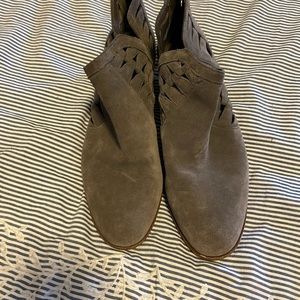 Women’s grey suede booties